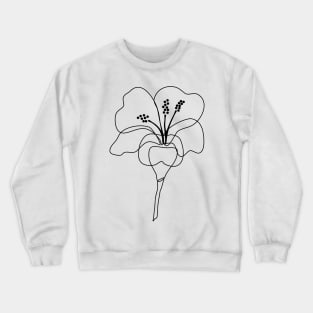 Minimalist hibiscus flower line art Crewneck Sweatshirt